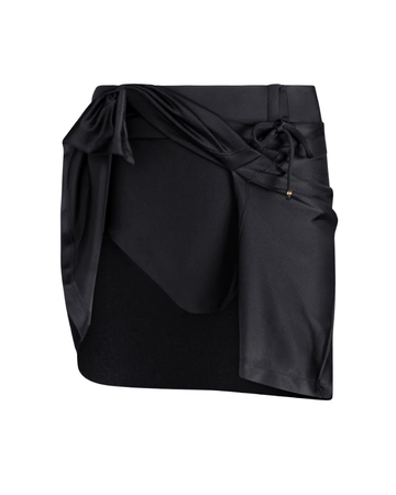 BB Brand BBSW019 Black Shelly Mini Swim Skirt Myselflingerie.com